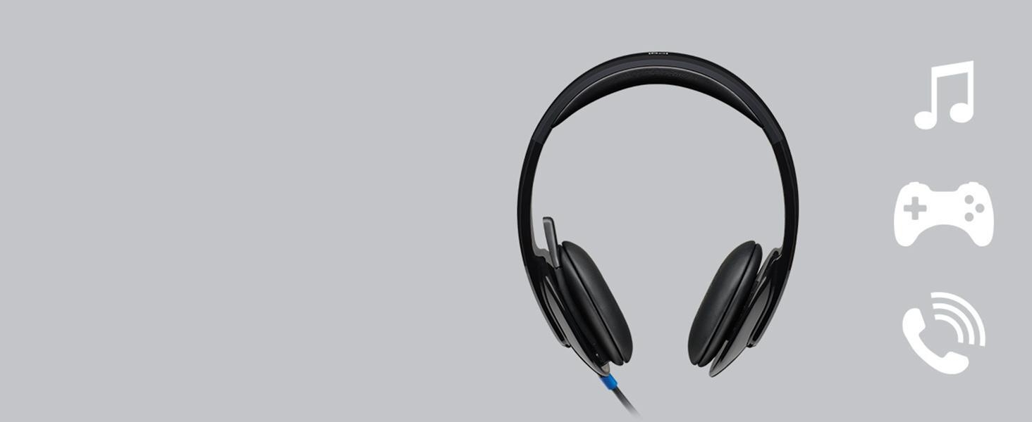 h540 usb computer headset with adjustable microphone