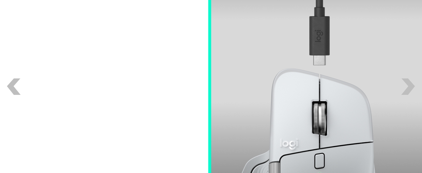zoom of mx master 4 for mac wireless mouse and its charging cable