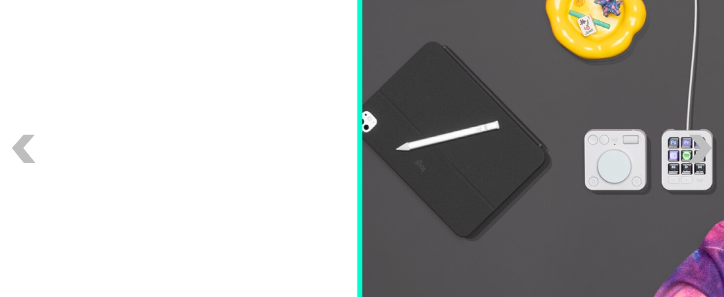 zoom of mx creative console and combo touch keyboard case for ipad