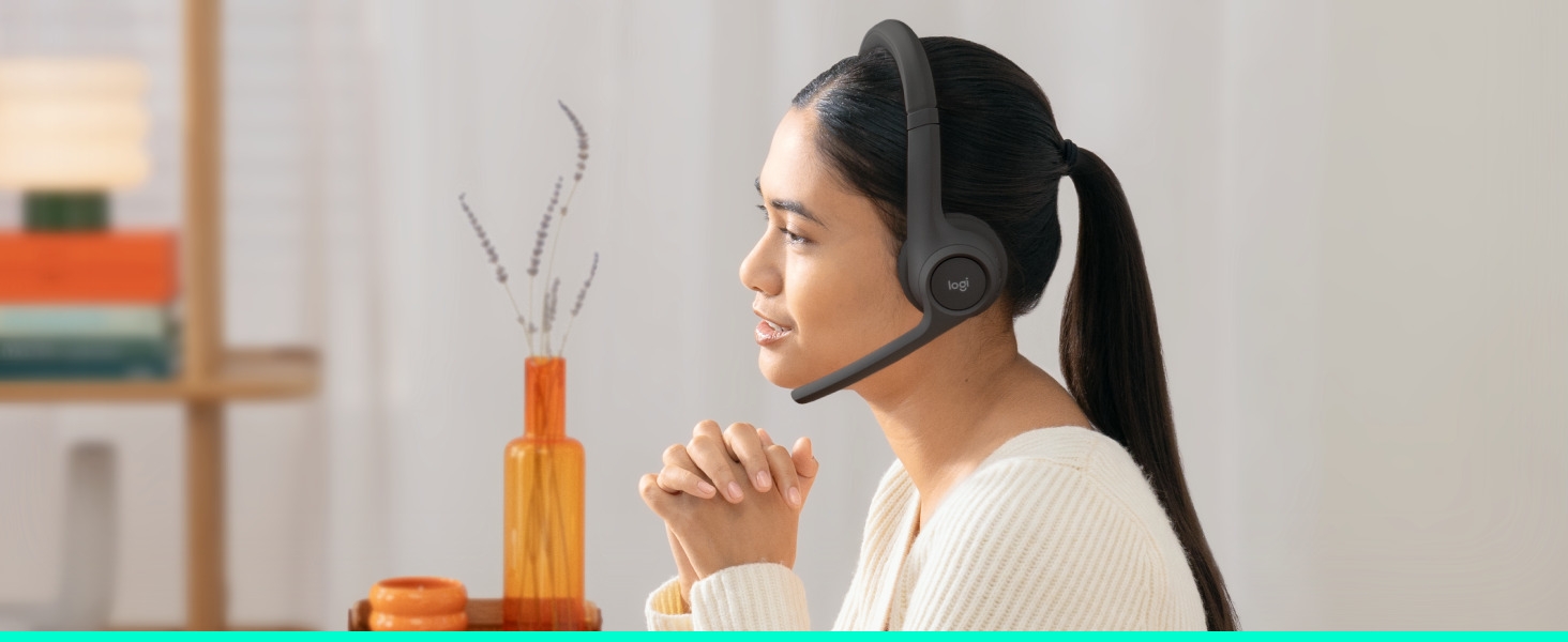 Logitech Zone 300 Wireless Bluetooth Headset With Noise-Canceling Microphone