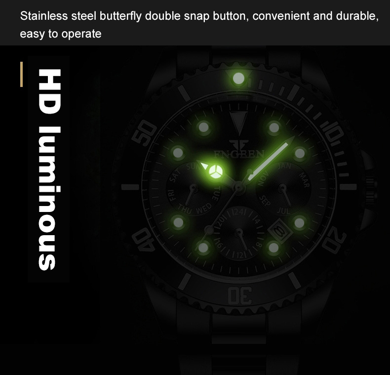 FNGEEN 8080 Men's Watches Luxury Top Brand  Watch Quartz Waterproof Fashion Clock Mens Watches Montre Homme