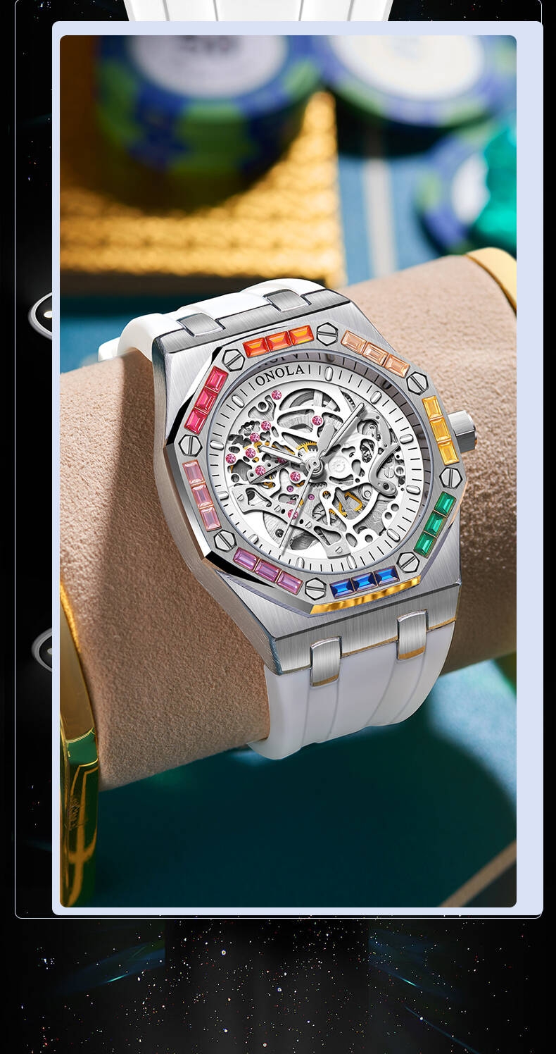 ONOLA 3834D Fashion High End Clock New Product Low Price Multi-Color Best Price Men Quartz Watches With Silicone Strap