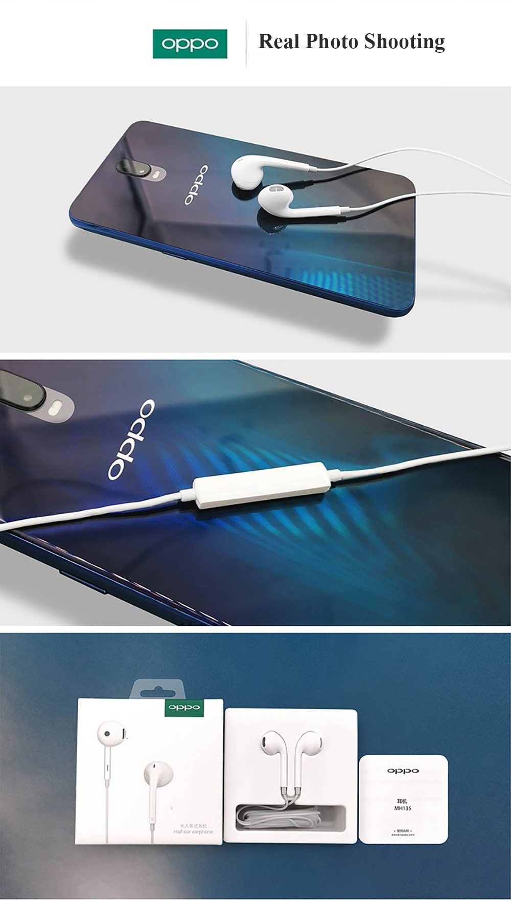 Oppo inEAR Earphone With Mic For (A3s F7 F5 A37 F9 A7 R15 F3) Best