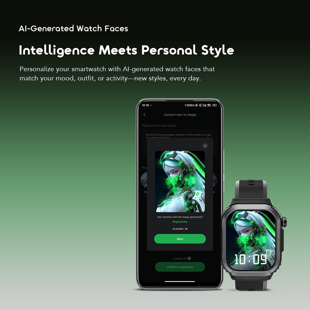 oraimo hd display smart watch watch lumos n osw-808n ai generated faces 10