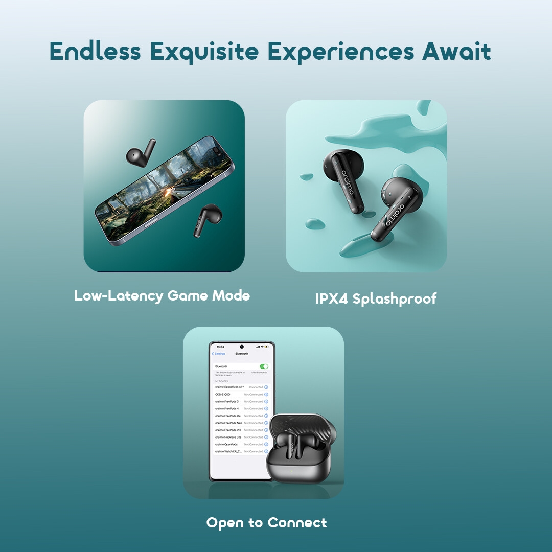 Oraimo True Wireless Earbuds SpaceBuds Air+ OTW-323SP 10 Game IPX4