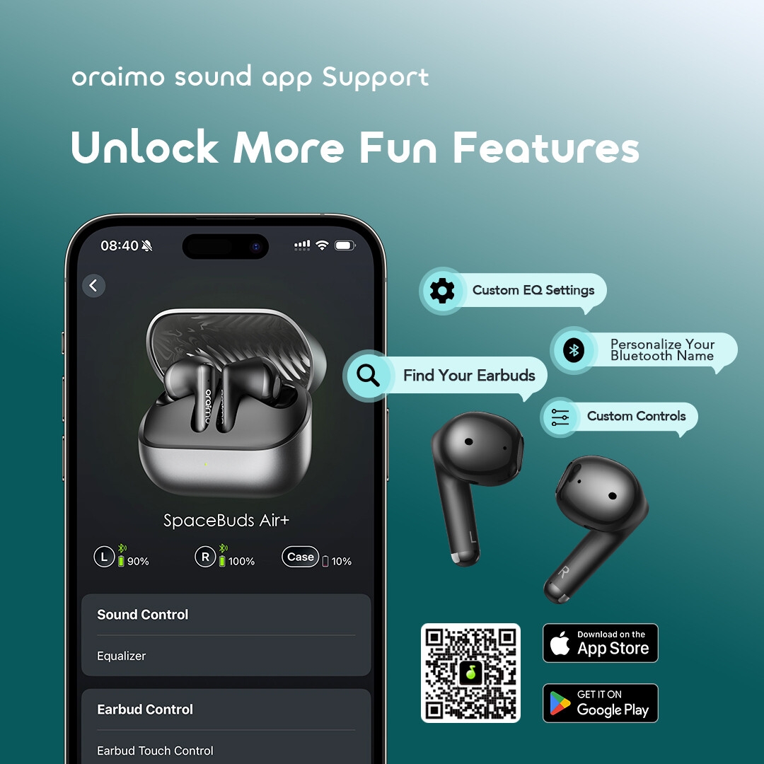 Oraimo True Wireless Earbuds SpaceBuds Air+ OTW-323SP 8 App Support