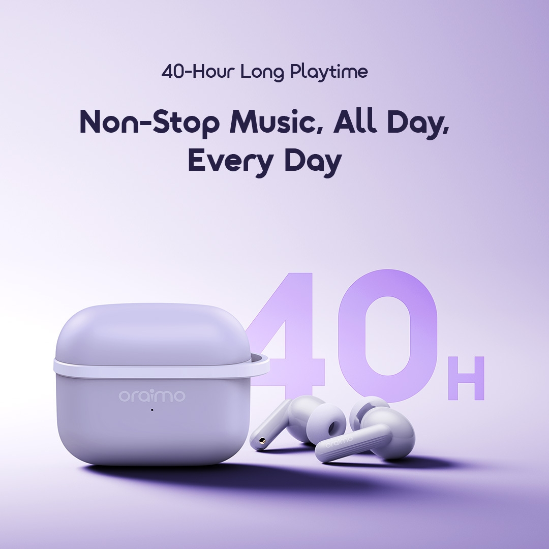 oraimo wireless earbuds SpaceBuds Lite OTW-324 long playtime