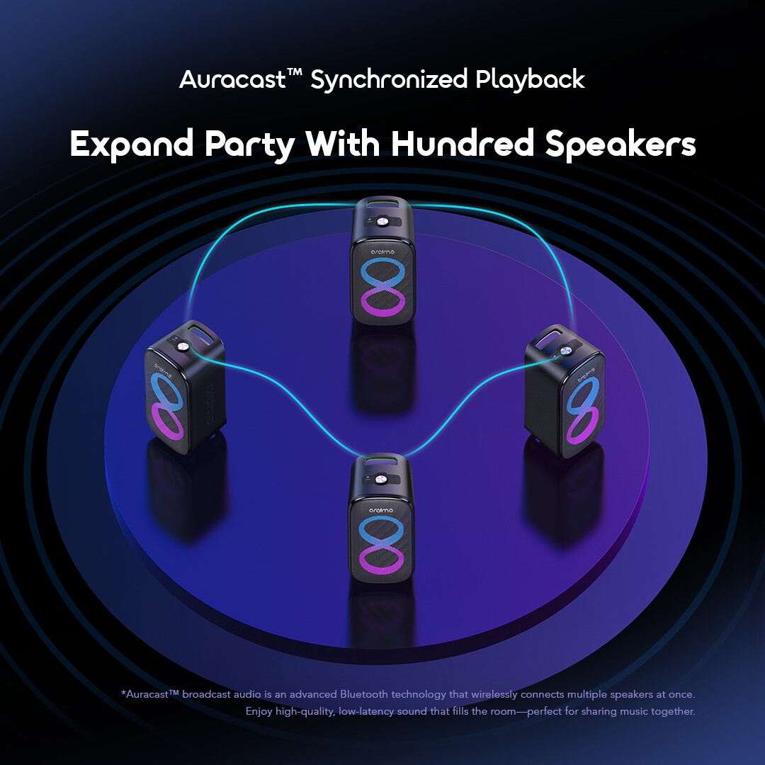 oraimo Wireless Party Speaker SpaceBox Max OBS-982 6 Auracast Synchronized Playback