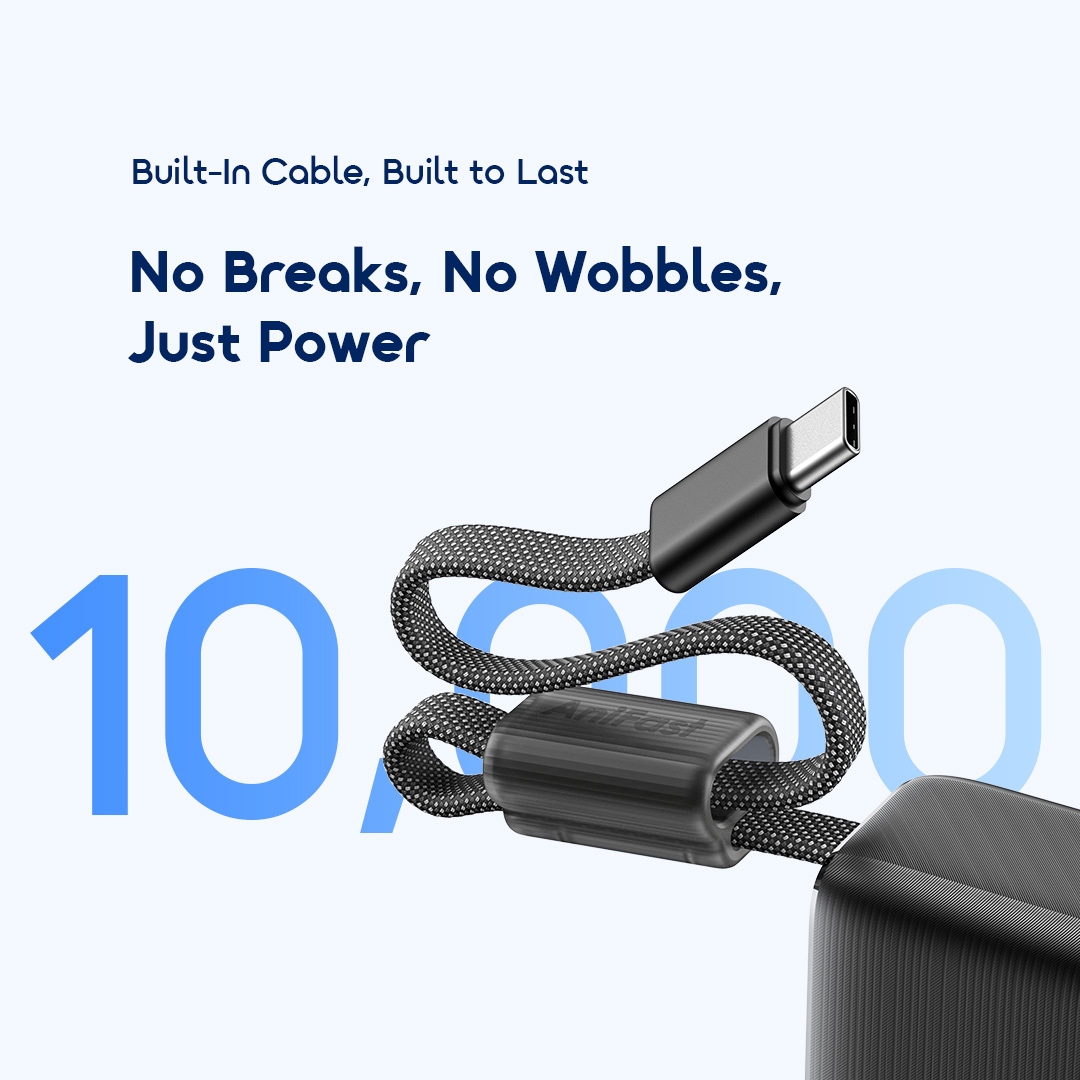 oraimo Power Bank PowerNova L21 OPB-7203C 7 10,000 Bend Cycles Braised Built-In Cable