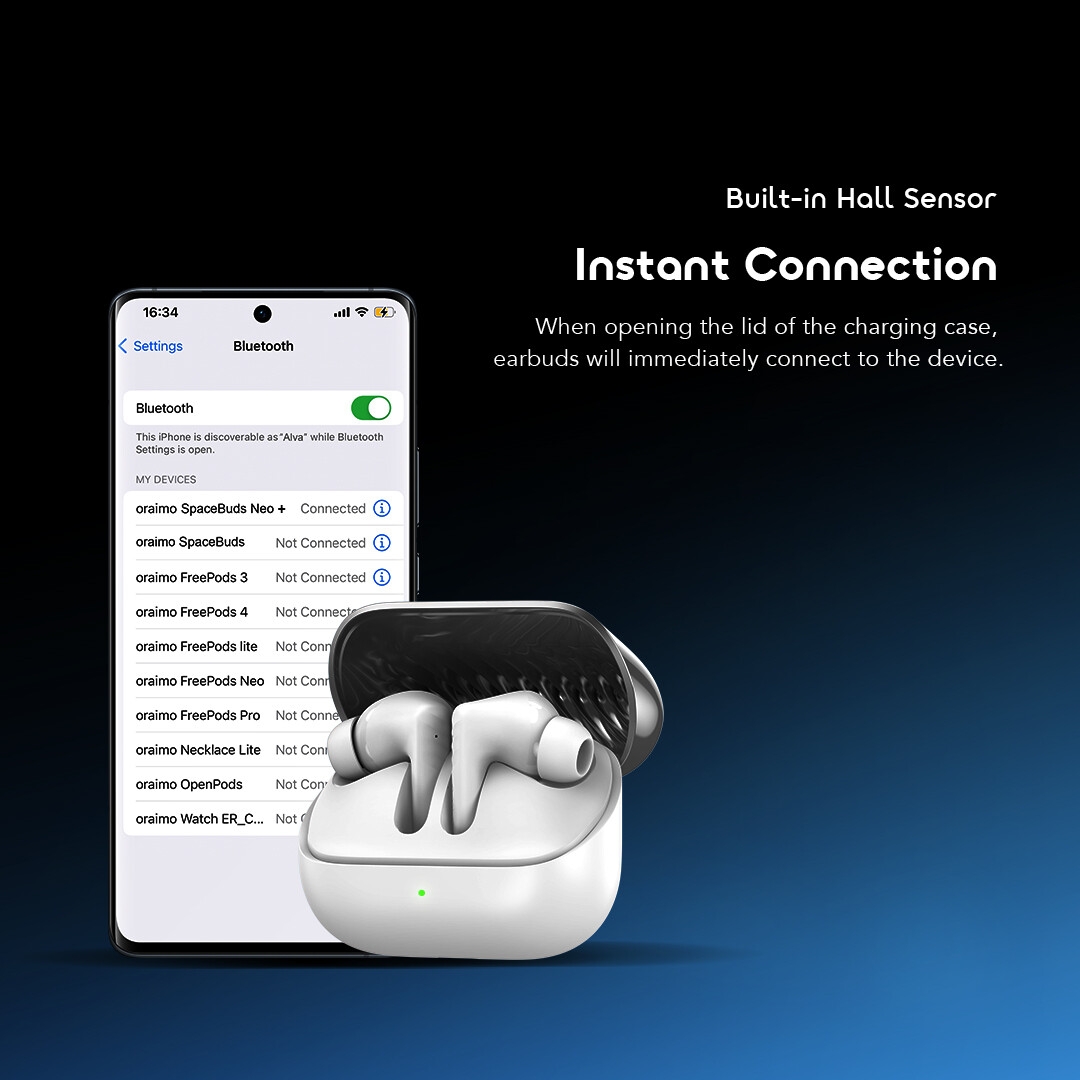 Wireless Earphones SpaceBuds Neo+ OTW-323P built-in-hall sensor