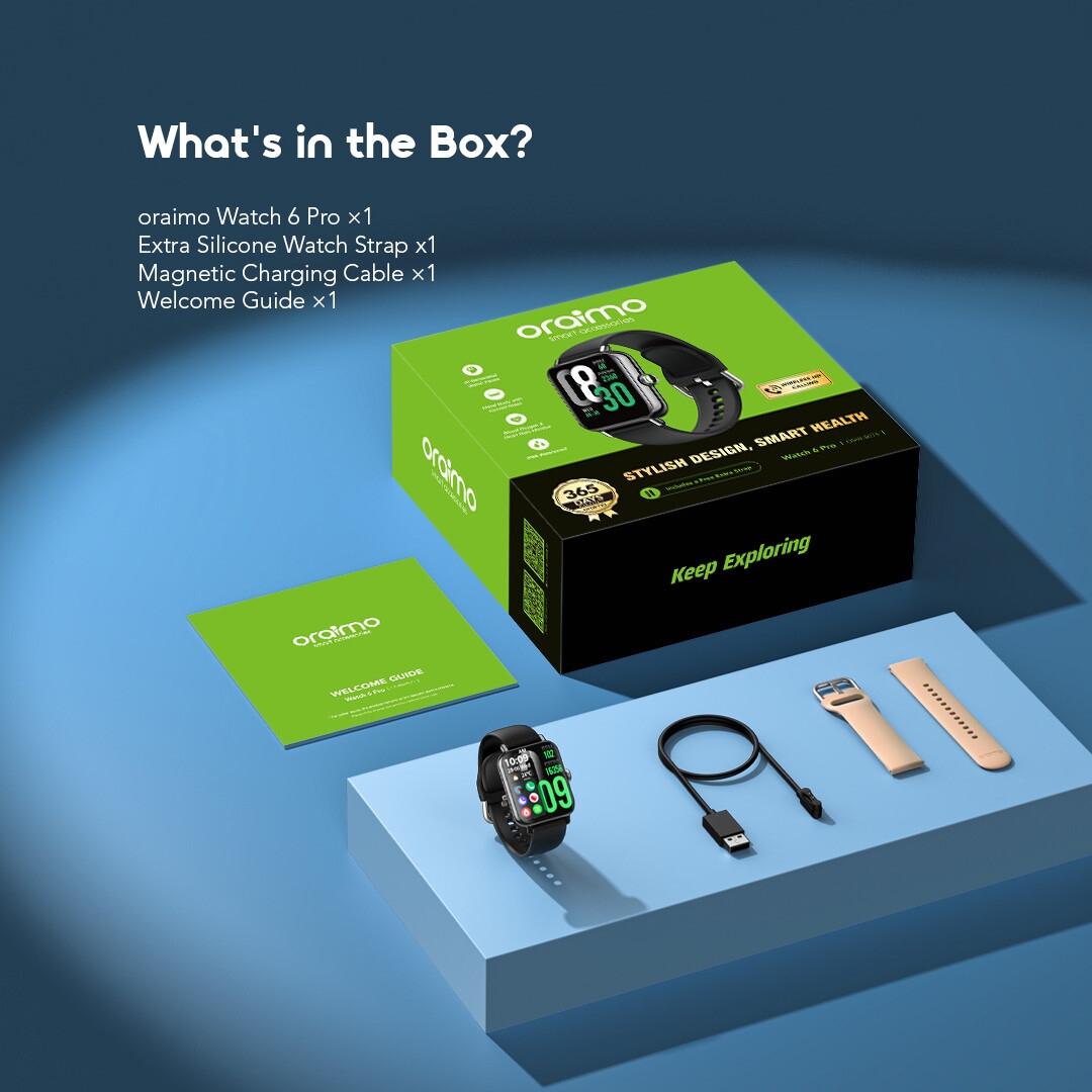 oraimo-Smart-Watch-Watch-6-Pro-OSW-807S-12-what's in Box