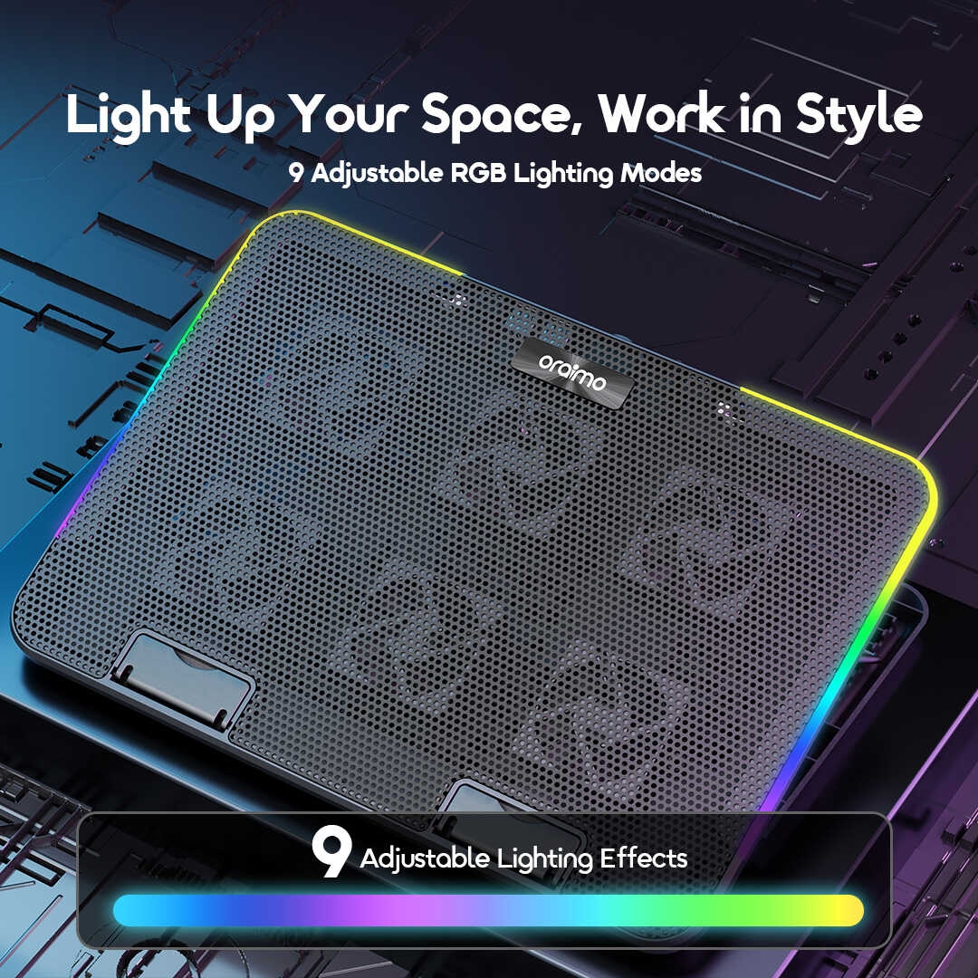 oraimo laptop cooler chilldock osh 009a light 3