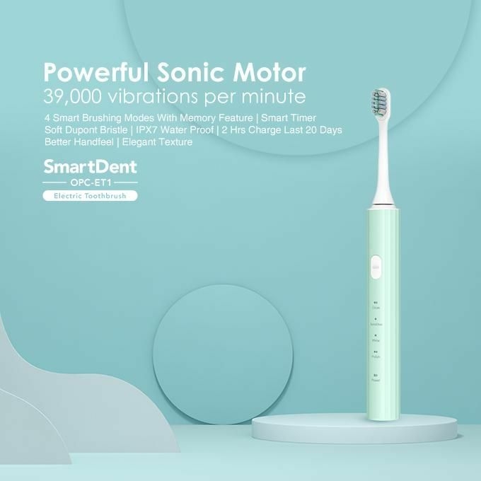 oraimo SmartDent Electric Toothbrush-One Free Holder Plus Two Free Replacement Brush Heads in total
