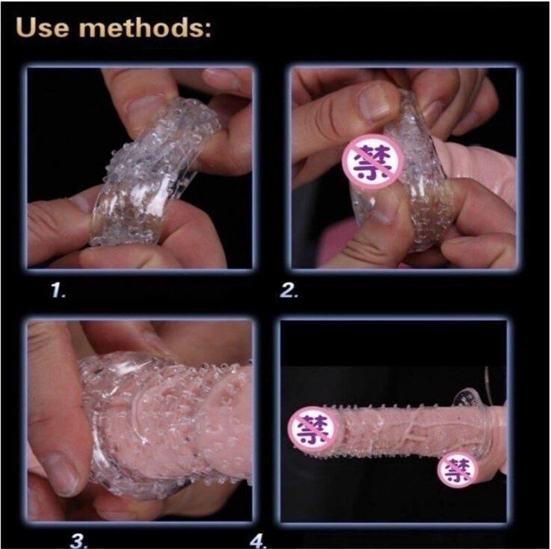 5 Types Silicone Reusable Condoms Time Delay Crystal Spike Mace Condoms Sex Toys A one size 9