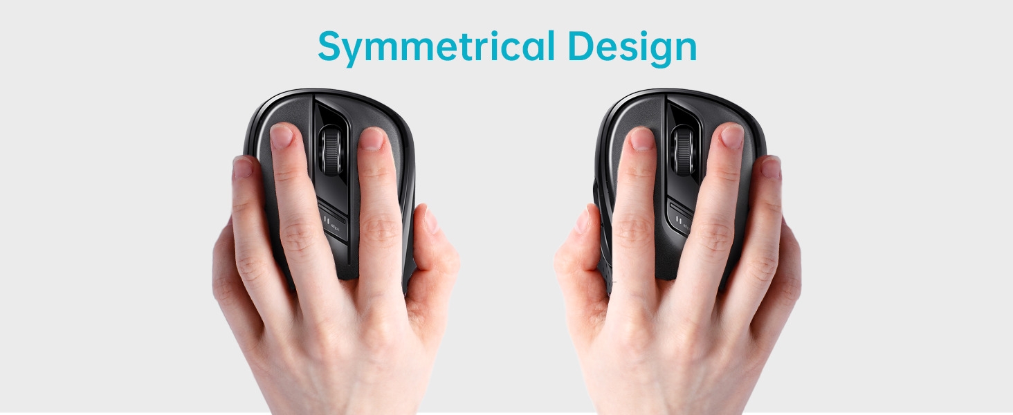 Anti-slip, anti-sweat, anti-fingerprint surface, comfortable touch wireless mouse for both hands