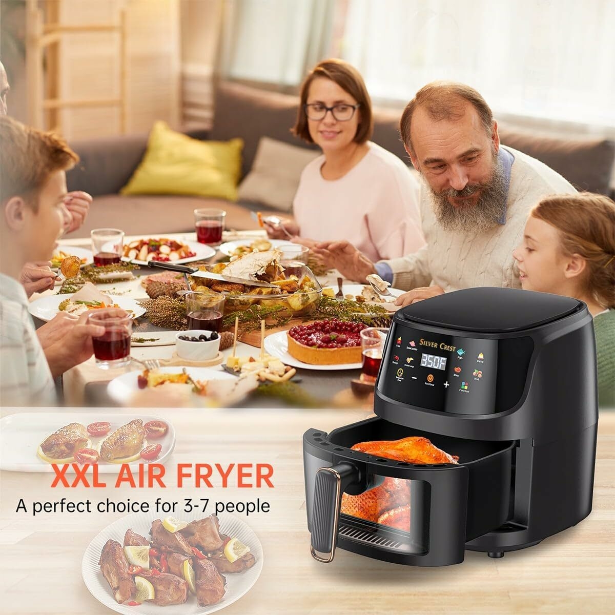 SILVER CREST Hot Sale XXL 8 Liters Capacity, Visible Viewing Food Basket, Perfect for 3-7 Persons, 8 Pre-set Functions, MULTICOLOR 69f1508ca2857b8a2c11704c8422023e