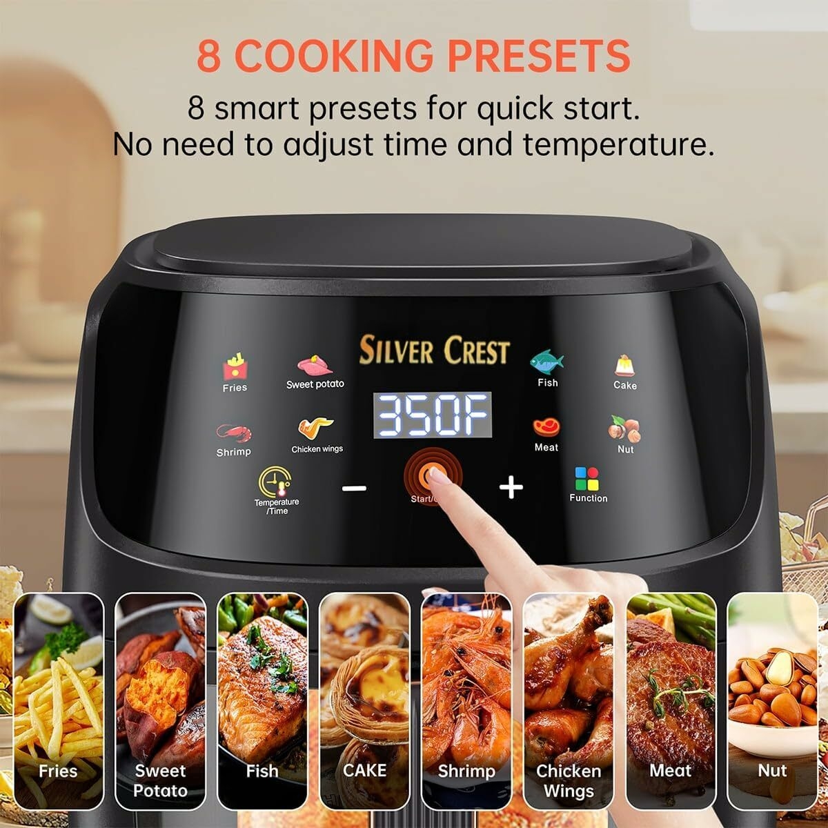 SILVER CREST Hot Sale XXL 8 Liters Capacity, Visible Viewing Food Basket, Perfect for 3-7 Persons, 8 Pre-set Functions, MULTICOLOR 7e37b7cfcaa14d72ee831dc41fc81f28