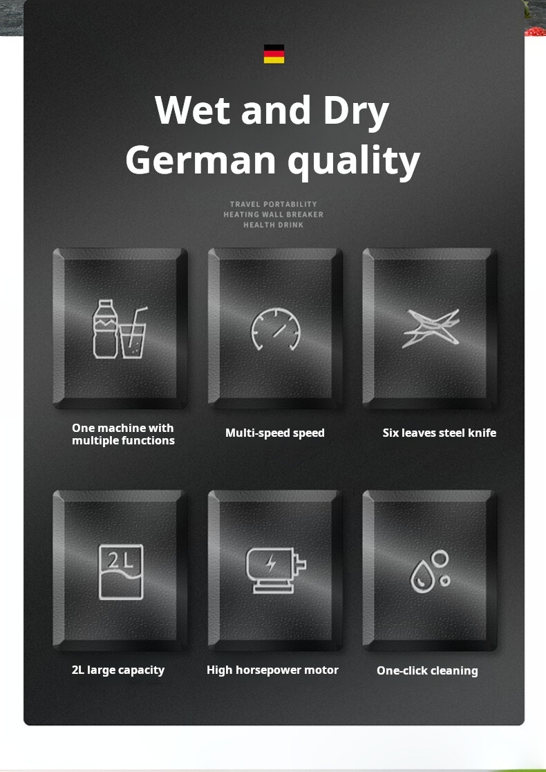 X612-2 Hot Sell 4500W 2L Silver crest Blender Commercial With Mixer Grinder Machine Portable Ice Smoothie Blenders and Juicers