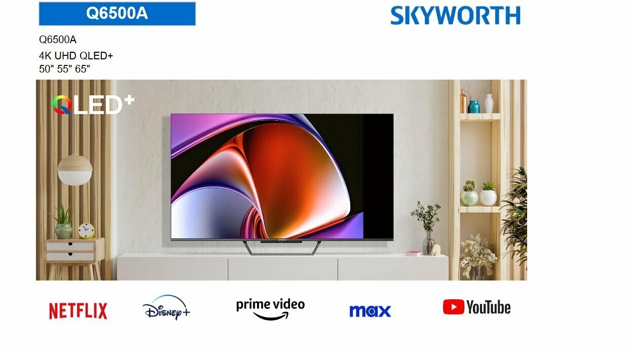 Skyworth 50Q6500 50-inch QLED Smart TV 4K