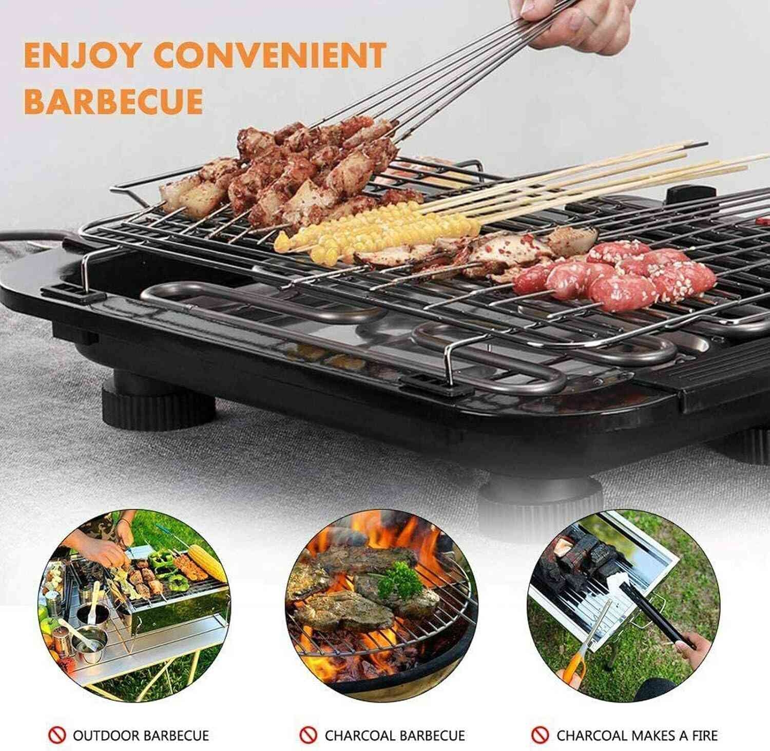Sokany Electric Barbeque Grill 2000W Tandoori Maker Indoor and Outdoor Grill, Non Stick, with 5 Temperature Adjustments, Portable Electric Grill, Non-Slip Feet 5a4d14ef7e37f56116eb508e98490722