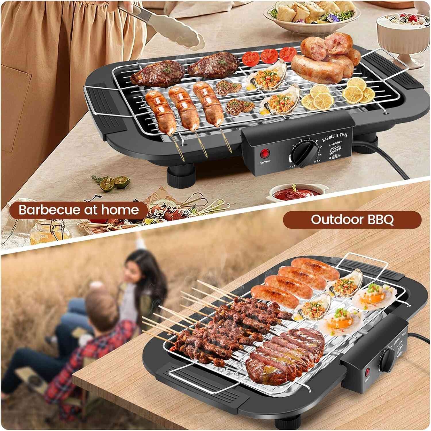Sokany Electric Barbeque Grill 2000W Tandoori Maker Indoor and Outdoor Grill, Non Stick, with 5 Temperature Adjustments, Portable Electric Grill, Non-Slip Feet Cb27743b682214ddd145a321c73cc18f
