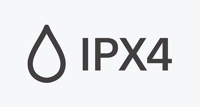 Splash-proof and sweat-proof with an IPX4 rating