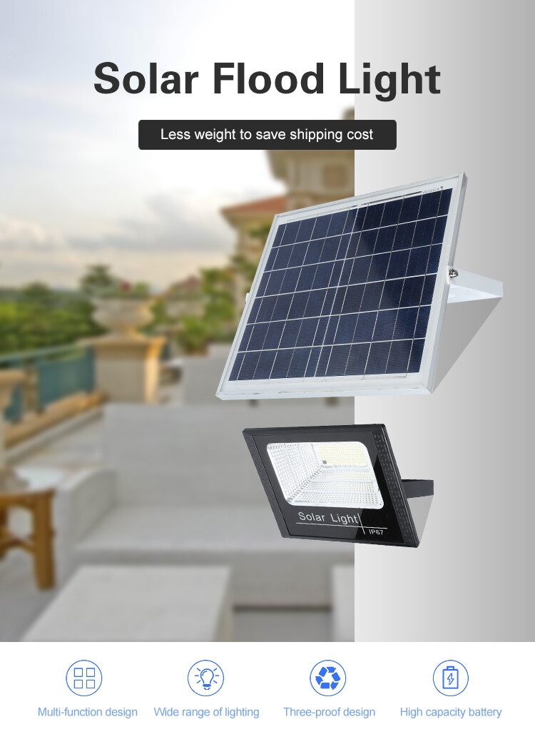 China Supplier Control Warehouse Outdoor Waterproof 20 40 60 100 150 200 300 Watt Solar Led Flood Light