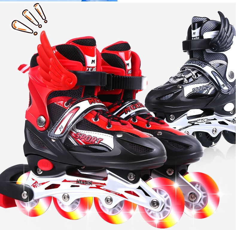 SPORT Flashing Four Wheels Inline Adjustable Roller Skates Shoes Best