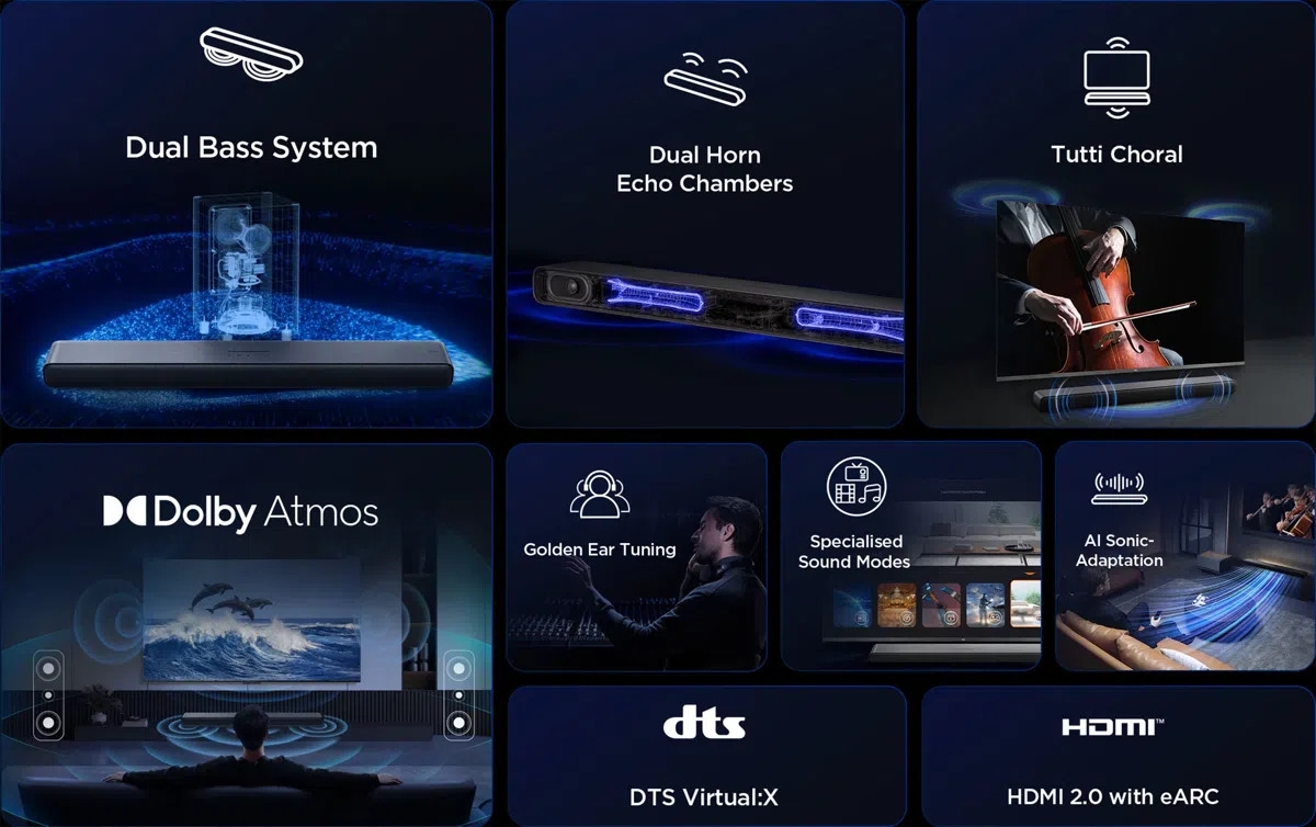 TCL S45H 2.0ch Pro Deep Bass Soundbar Feature