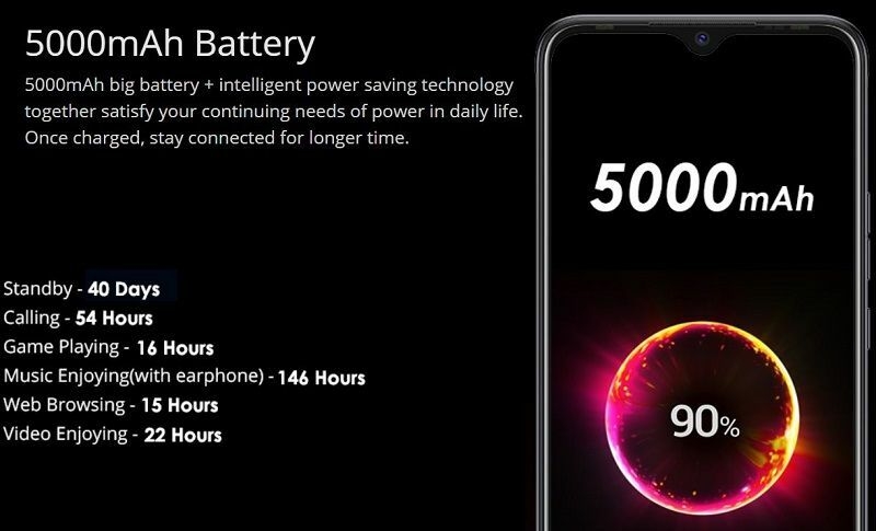 Spark 6 Go Large 5000mAh battery