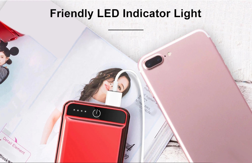 Teclast A10 10000mAh Power Bank Dual USB Ports 2.1A Quick Charge LED Indicator - Gray