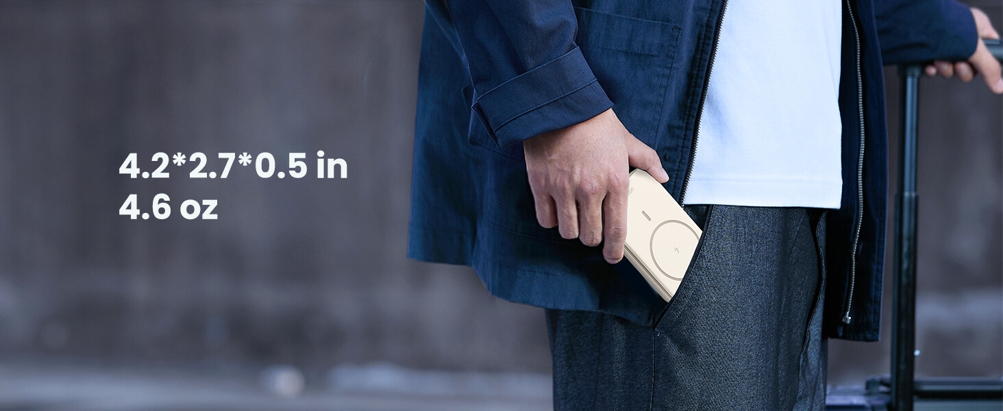 UGREEN Wireless Magnetic Power Bank 10000mAh, easy to carry