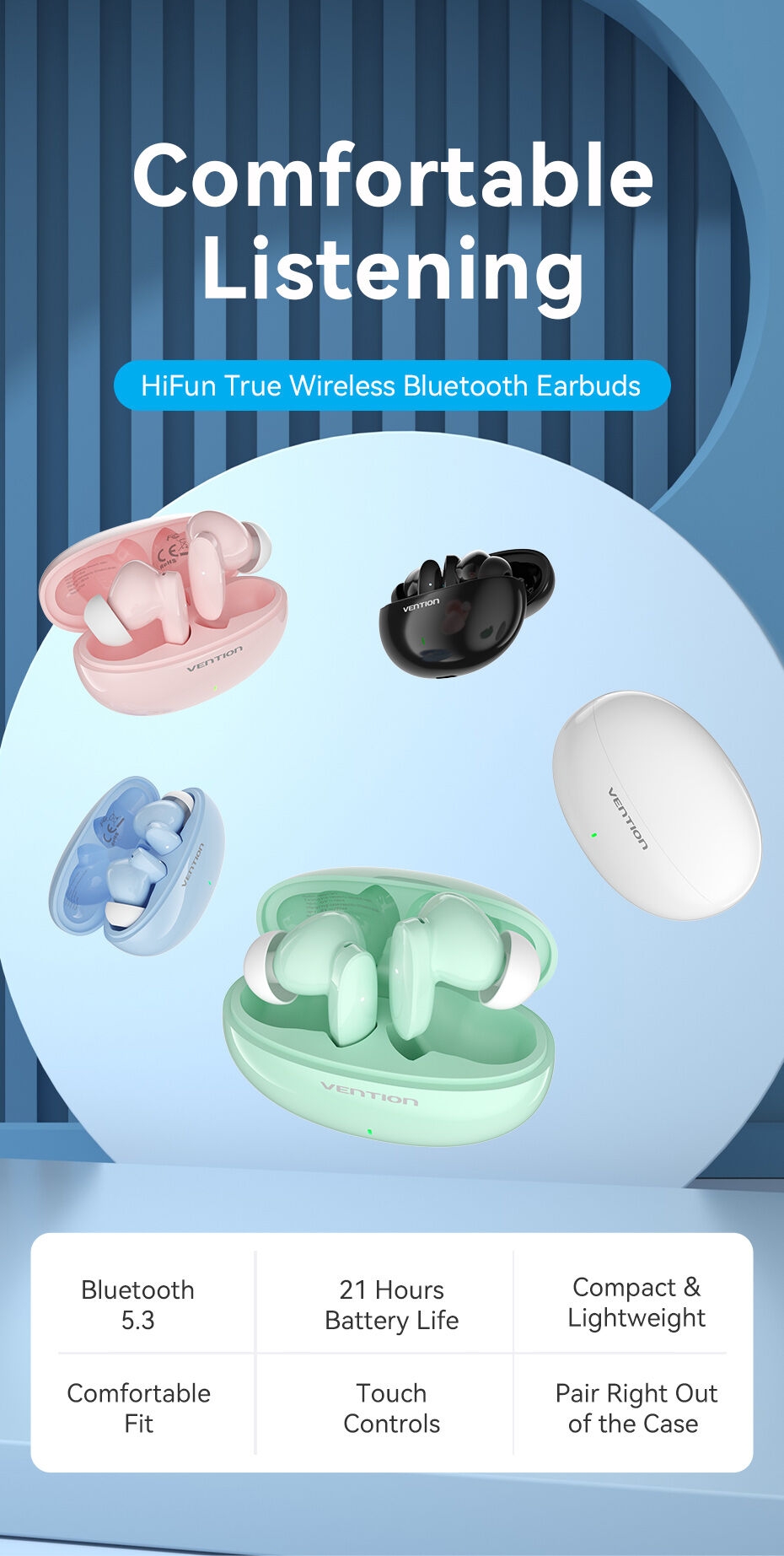 HiFun True Wireless Bluetooth Earbuds