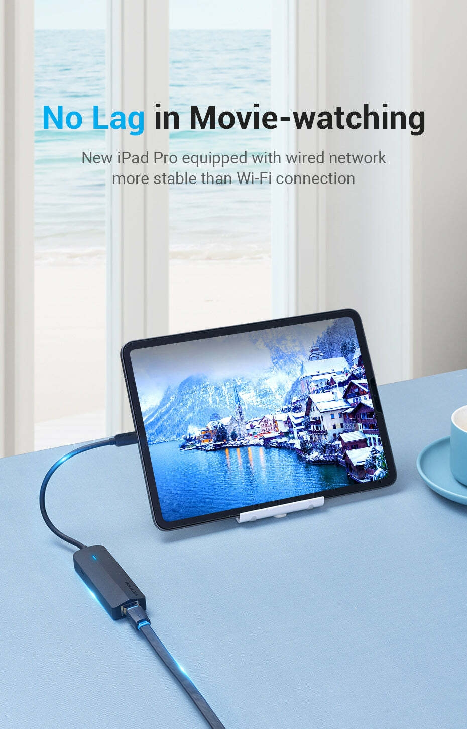 USB-C to USB 2.0*3/RJ45/Micro-B HUB 0.15M Black ABS Type