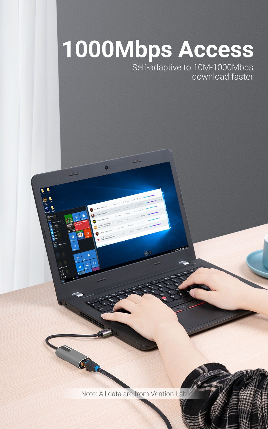 Vention USB 3.0-A to Gigabit Ethernet Adapter Gray 0.15M Aluminum Alloy Type