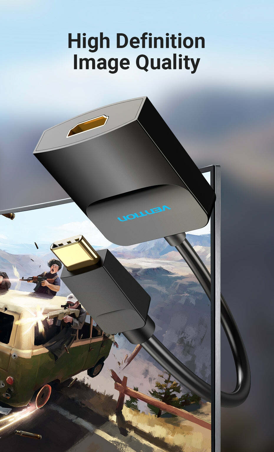 Type-C to HDMI Adapter 0.15M Black ABS Type