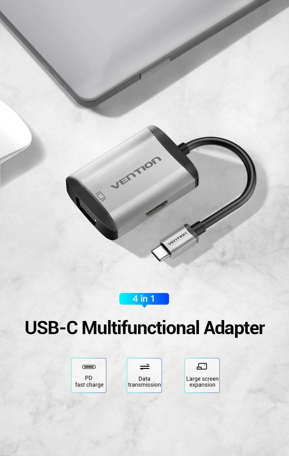 4 in 1 USB-C Multifunctional Adapter