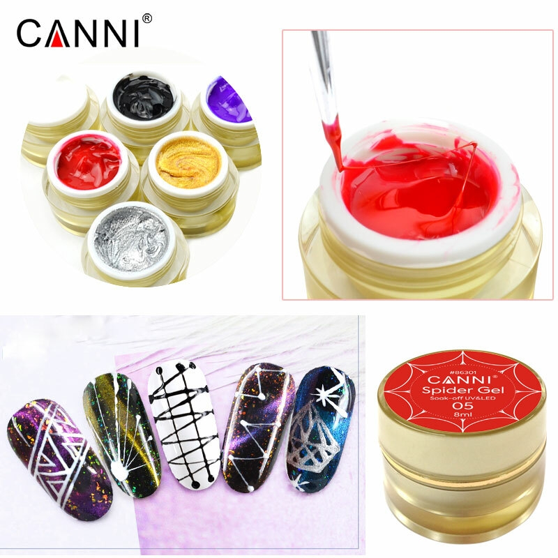 CANNI Nail Spider Reflective Gel Nail Art Painting Wire Drawing Elastic Line Soak Off UV LED Gel Polish Private Label Varnish