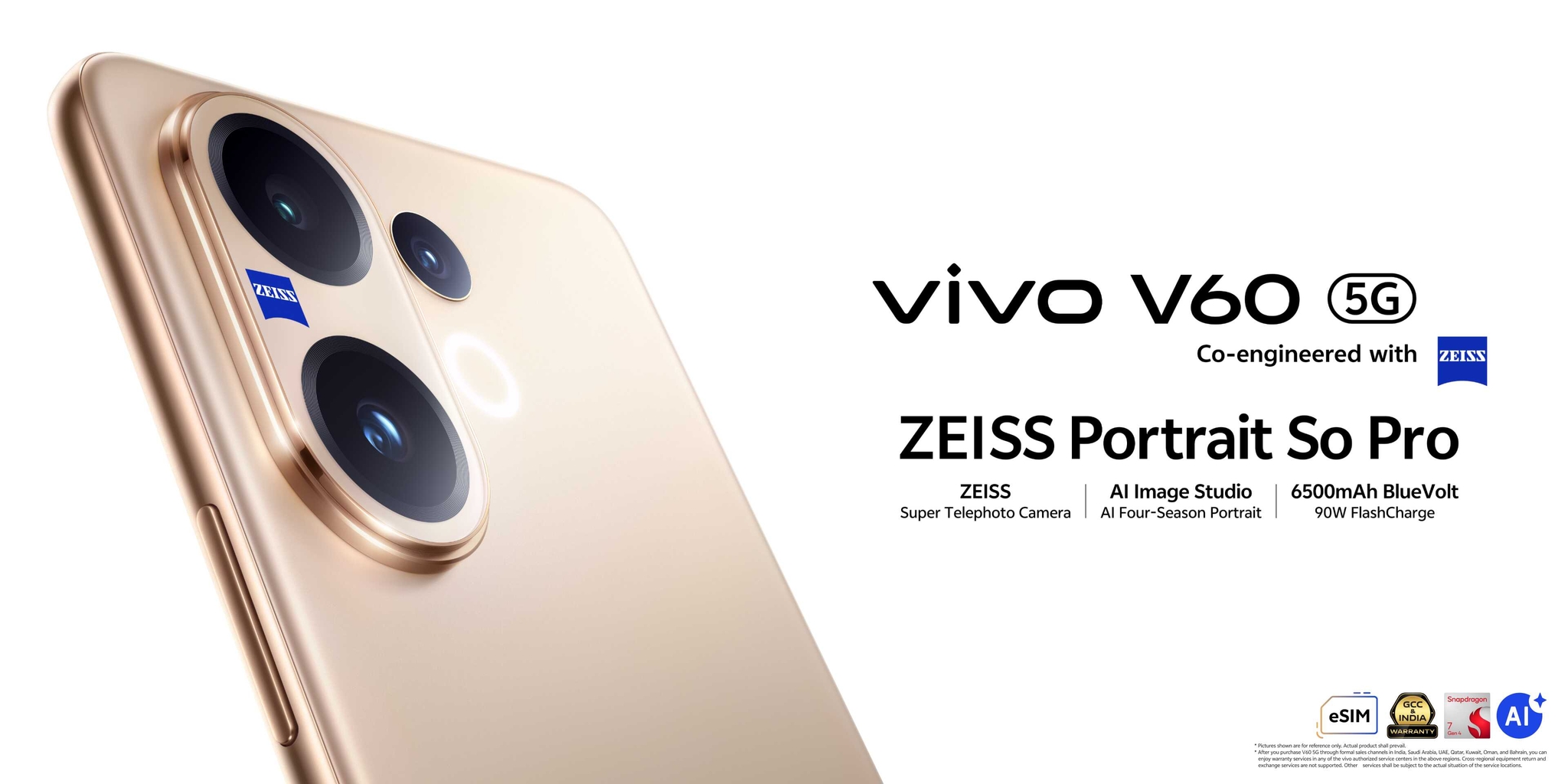 vivo V60 in Desert Gold