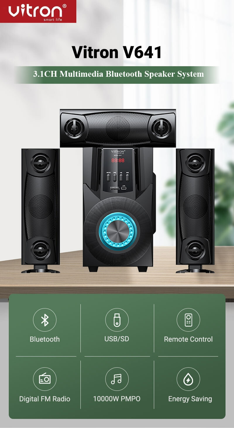 Vitron V641 3.1Ch Bluetooth Speaker System - Almar Designs and Appliances