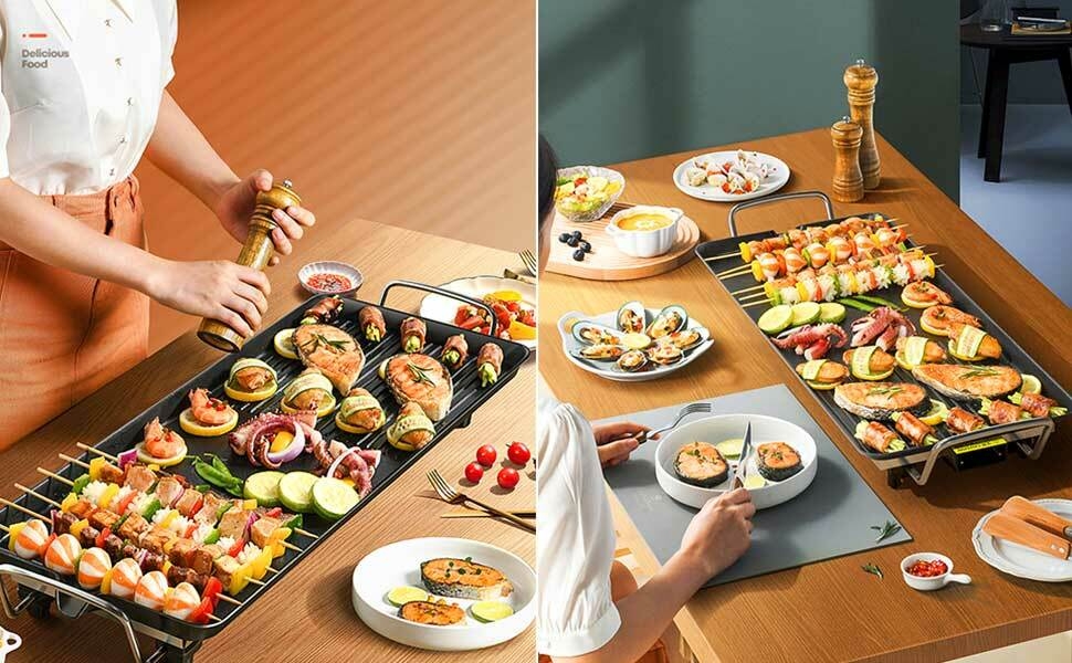 Electric BBQ Grill Griddle Fast Cooking