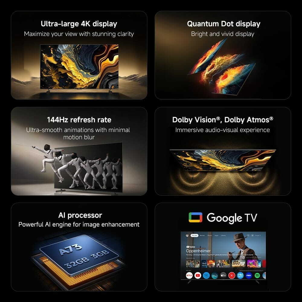  MAXME Series QLED 4K Ultra HD Smart AI Google TV Features Summary