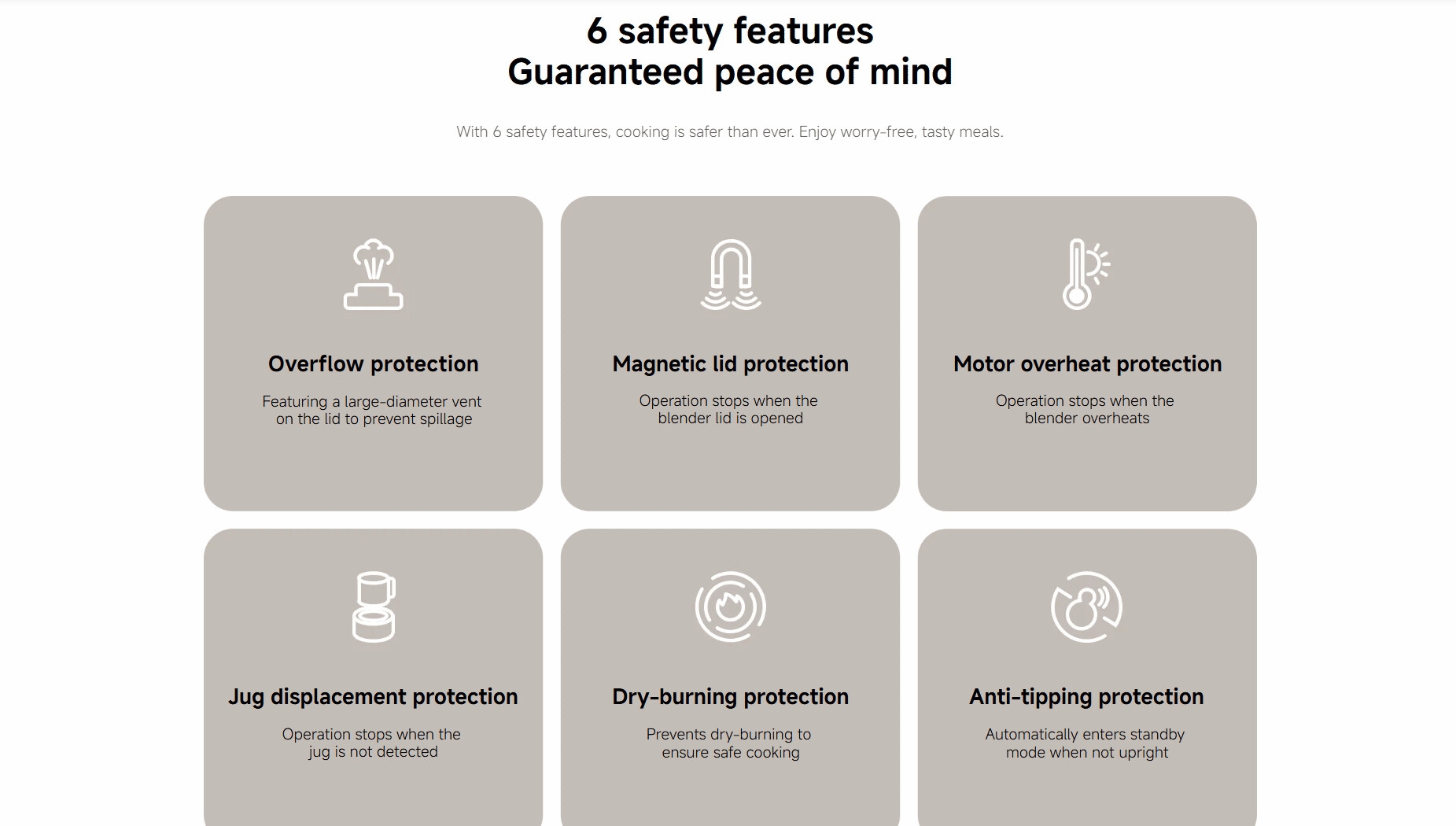 xiaomi blender pro 6 safety features