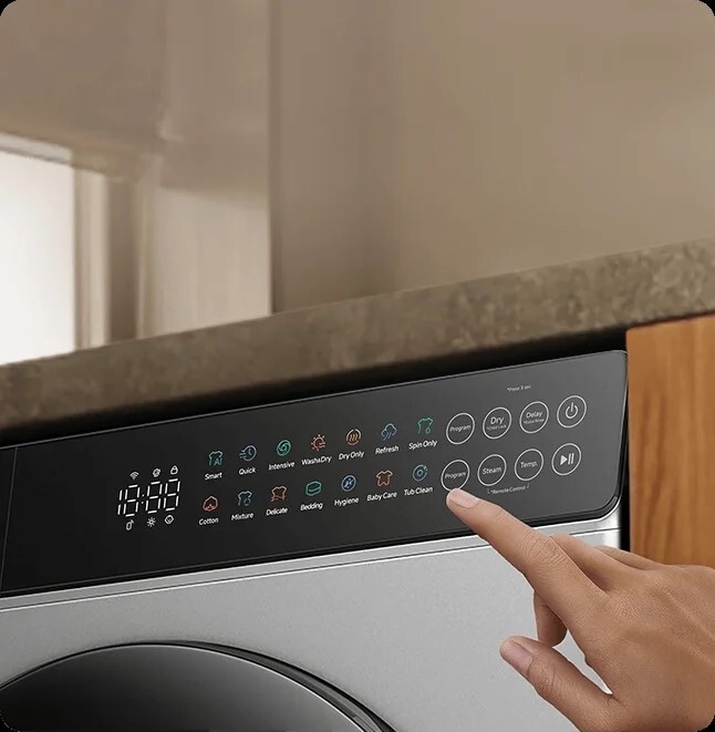 XIAOMI Front Load Washer Dryer 10.5kg Wash and 7kg Dry, Direct Drive (DD) Inverter Motor, 525 mm Extra-Large Inner Drum, 1200 RPM Max Spin Speed, 1800W–2200W for Washing, 1400W–1800W for Drying