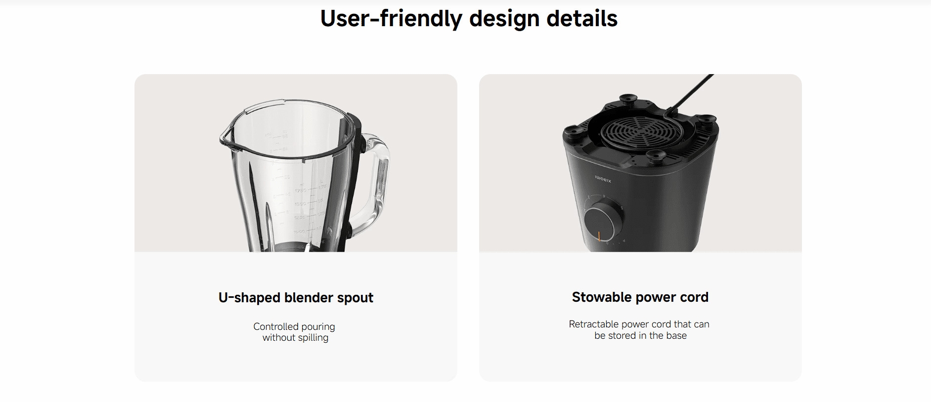 xiaomi blender user-friendly design details