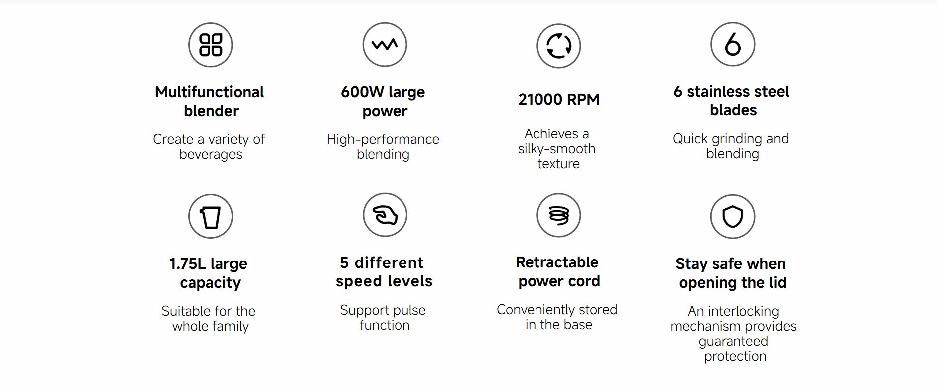 xiaomi blender overall features