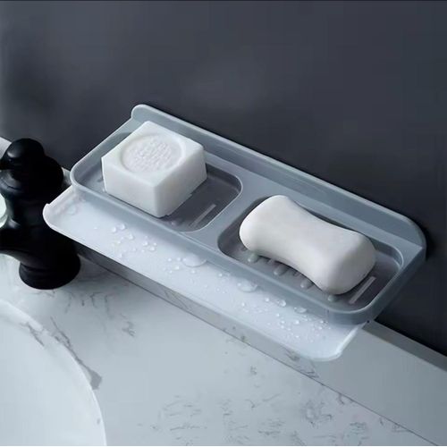 Wall-Mounted Self-Adhesive Bathroom Soap Dish Storage Organizer