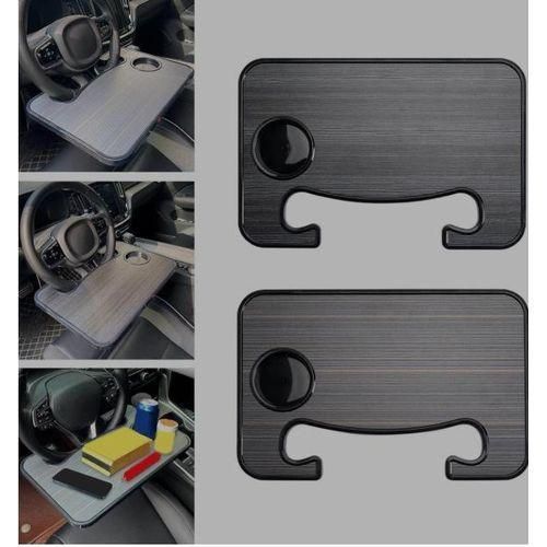 Wooden slotted steering wheel table tray f