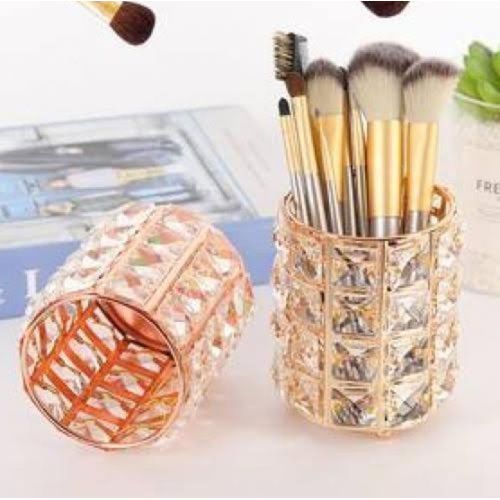 Crystal Makeup Brush Holder Organizer - Sparkling Cosmetic Brush Storage Cylinder, Pen Holder For Vanity Desk