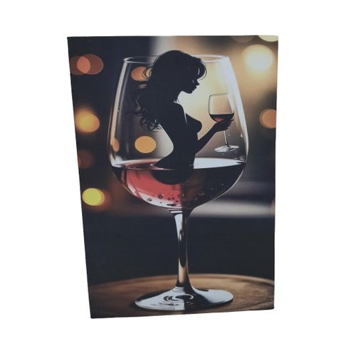 Surreal Wine Glass Silhouette Canvas Art Sultry Sophisticated Bold